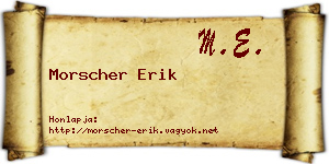 Morscher Erik névjegykártya